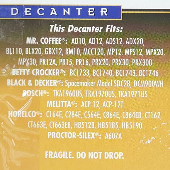 Mr. Coffee Replacement Decanter Carafe PD12 10-12 Cup Open Box - Picture 4 of 4